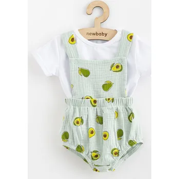 Kojenecká souprava Mušelínový kojenecký set Kraťasy a Tričko New Baby Avocado 80 (9-12m)