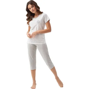 Pánské pyžamo Dámské pyžamo 696 grey - Luna Bílá M