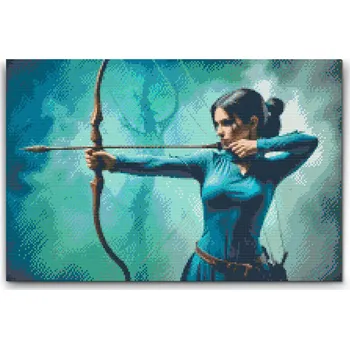 Diamantové malování Diamantové malování - Lukostřelba Velikost: 40x60cm, Rámování: Pouze srolované plátno, Diamanty: Kulaté