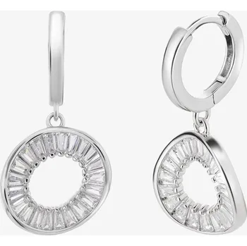 Náušnice Preciosa Stříbrné náušnice Twist s kubickou zirkonií Preciosa, bílé