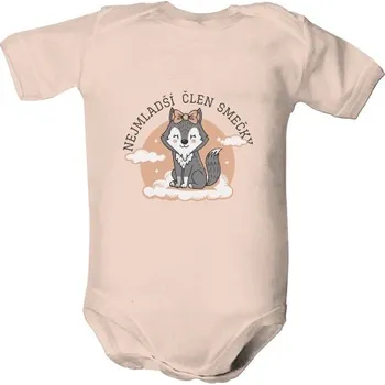 Kojenecký body Dětské body s potiskem Nejmladší člen smečky - holčička dětské