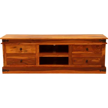 Televizní stolek Rustikální tv stolek z masivního dřeva palisandr 160x55x45