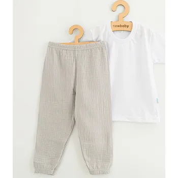 Kojenecká souprava Dětská bavlněná souprava tričko a kalhoty New Baby Kindergarten světle šedá 122 (6-7 let)