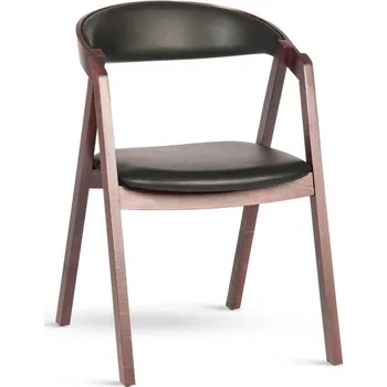 Jídelní židle Křesílko buk tm.hnědá/černá ekokůže GURU