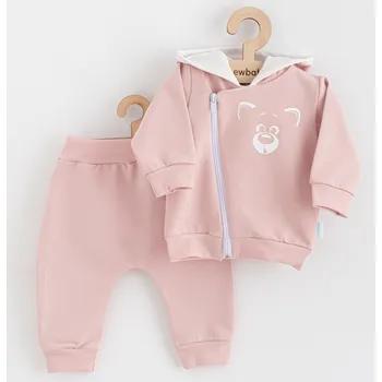 Kojenecká souprava Kojenecké tepláčky a mikinka New Baby Animals Bear starorůžová 86 (12-18m)