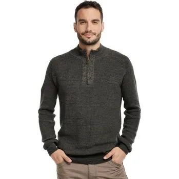 Pánská móda Bushman svetr Sakari dark khaki XXL
