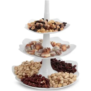 Servírovací etažér - bílý (Servírovací etažér - plast )