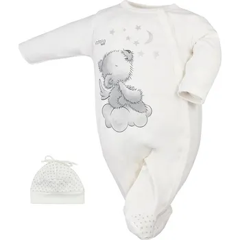 Kojenecké oblečení Kojenecký overal s čepičkou Koala Angel smetanový 56 (0-3m)