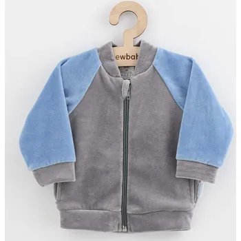 Kojenecká semišková mikina New Baby Suede clothes šedo modrá 62 (3-6m)