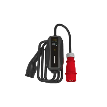Nabíjecí stanice pro elektromobil MOREK Adaptér MEV11DNNNN5T2 přenosný nabíjecí 11kW (3P, 16A), LCD display, 5M kabel, konektor Typ 2 MEV11DNNNN5T2