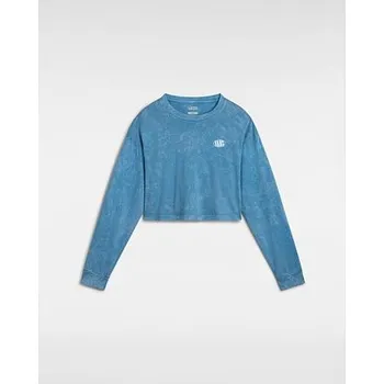 Pánské tričko Tričko Vans OVAL WASH LS RELAX CROP Bluestone velikost L