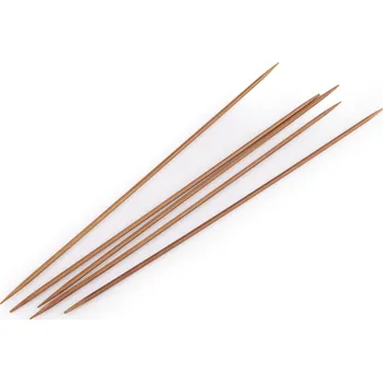 Jehlice Bambusové ponožkové jehlice č. 2; 2,5; 3; 3,5; 4,5, malé, 3 (3 mm) bambus tmavý