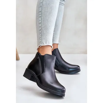 Dámské kozačky Boty S Nízkým Záhlavím Zateplené Kožešinou Vinceza 85150 Barva: Černá, Velikost: 38