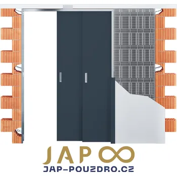 Stavební pouzdro 2450 mm - Stavební pouzdro JAP 730 NORMA LINE - PARALLEL - ZEĎ Výška: 210cm, Orientace otevírání: Pravé