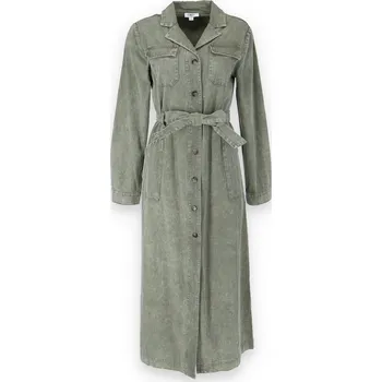 Dámské šaty Šaty košiloví džínové Cimini Paris C10621 barva: zelená-khaki, velikost: S