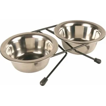 Miska pro psa Miska nerez 0,75l 16cm 2x ve stojánku