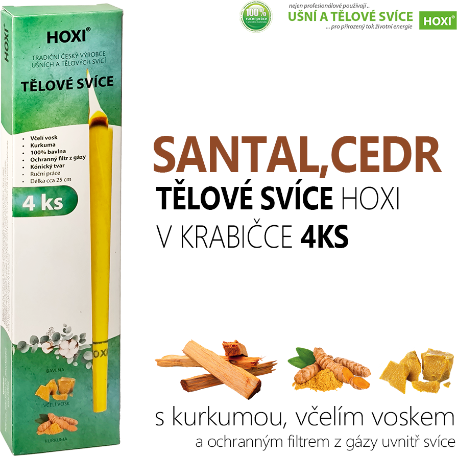 Tělové svíce HOXI SANTAL - CEDR 4ks