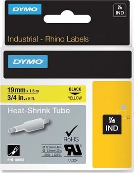 Dymo Rhino S0718340 smršťovací bužírka žlutá/černá 19 mm x 1,5 m