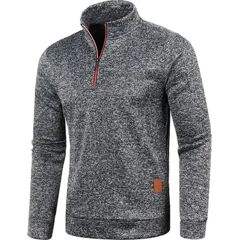 Pánský svetr Melanžový pánský svetr se zipem Barva: Grafitová, Velikost: L