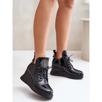 Dámská zimní obuv Boty na klínovém podpatku model 201010 Step in style 39