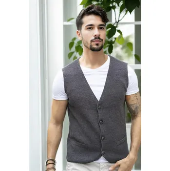 Pánská vesta 90862 Dewberry Mens Knitwear Vest-ANTHRACITE dewberry šedá 2869717