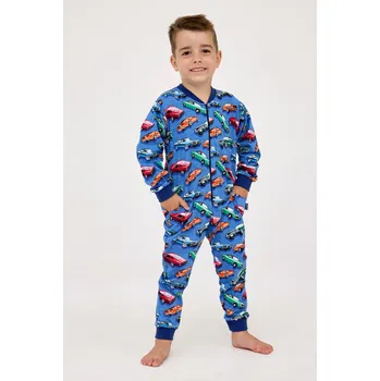 Chlapecké pyžamo Cornette overal chlapecký 185/160 Cars - modrá, 98-104 (Chlapecké pyžamo krátké Cornette)