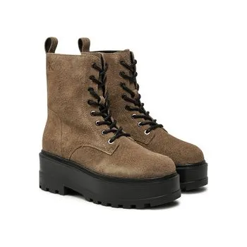 Pánská móda Turistická obuv Calvin Klein Jeans Flatform Zip Laceup Mg S YW0YW01554 Hnědá 40