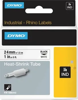 Dymo Rhino 1805443 smršťovací bužírka bílá/černá 24 mm x 1,5 m