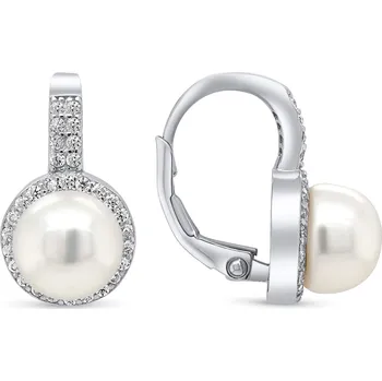 Náušnice Brilio Silver Něžné stříbrné náušnice s perlou a zirkony EA93 + 2 měsíce na vrácení zboží