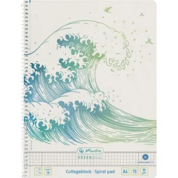 Blok Blok spirálový A4/70 listů, čtvereček, Vlna