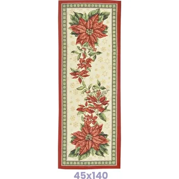 Vánoční dekorace Vánoční gobelínové ubrusy - Vánoční růže 45x140