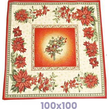 Vánoční dekorace Vánoční gobelínové ubrusy - Vánoční růže 100x100