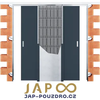 Stavební pouzdro 2x 1100 mm - Stavební pouzdro JAP 720 NORMA LINE - UNIBOX - ZEĎ Výška: 197cm, Orientace otevírání: Pravé