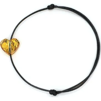 Náramek WUX Náramek zlaté srdíčko Swarovski VELIKOST NÁRAMKU: Dámská...16cm, BARVA PROVÁZKU: Růžová