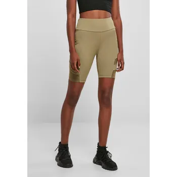 Dámské kraťasy Dámské khaki šortky High Waist Tech Mesh Cycle Urban Classics kaki 2540615