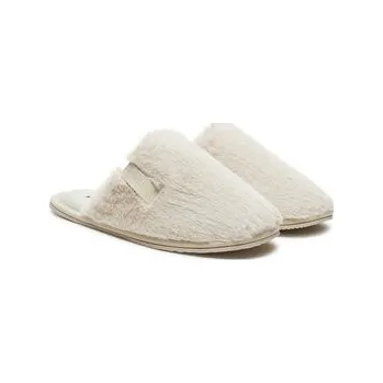 Dámské žabky Bačkory Calvin Klein Jeans Hotel Slipper Fur After Glow YW0YW01593 Écru 37