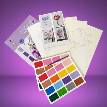 kreativní sada Akvarelová malba Letní květy - Kreativní sada DIY pro dospělé