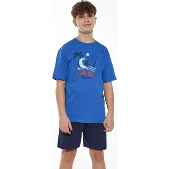 Chlapecké pyžamo Cornette pyžamo chlapecké 476/116 Surfing - modrá, 134-140 (Chlapecké pyžamo krátké Cornette)