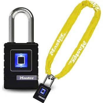 Zámek na kolo Master Lock Zámek s řetězem pro elektrokola, koloběžky (řetěz 8390EURDPROCOLY+Biometrický zámek 4901EURDLH)