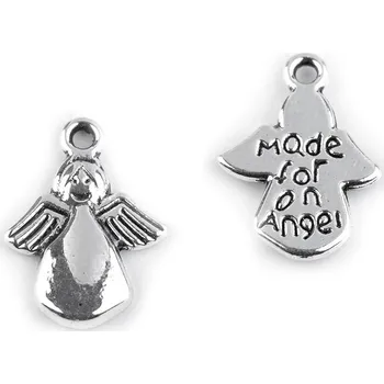Přívěsek Přívěsek 13x18 mm anděl, malé, platina s patinou