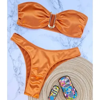 Dámské plavky Dámské dvoudílné plavky s metalickým efektem Barva: Oranžová, Velikost: L