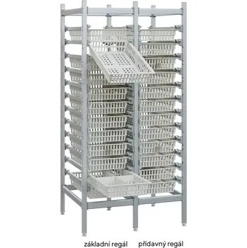 Dílenský regál EUROMEDICA 2000 P - 1 přídavný regál pro boxy, hliníkový