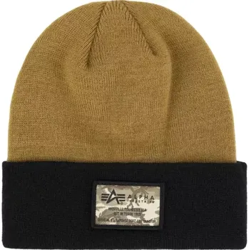 Kšiltovka Alpha Industries Crew C Label Beanie (khaki) čepice