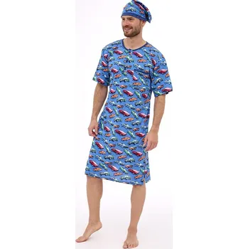 Pánská noční košile Noční košile Cornette 109 krátký rukáv Velikost: M, Vzor: 109027