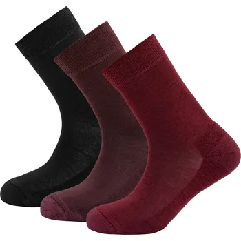 Pánské ponožky Dámské ponožky Devold Daily medium sock 3PK Velikost ponožek: 36-40 / Barva: červená