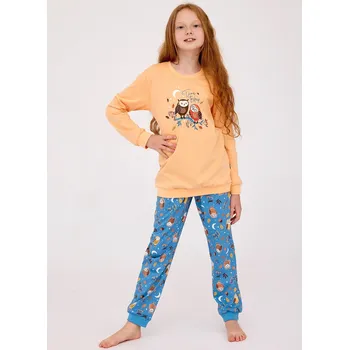 Cornette pyžamo dívčí 978/176 Owls 2 - meruňková, 134-140 (Dívčí pyžamo Cornette)