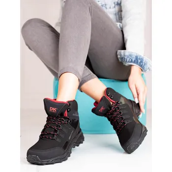 Dámská treková obuv Luxusní trekingové boty černé dámské bez podpatku 38