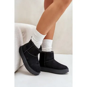 Dámská zimní obuv Dámské Sněhule Na Platformě Z Eko Semiše Atteria Barva: Černá, Velikost: 38