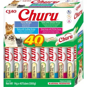 Pamlsek pro kočku Churu Cat BOX Tuna Seafood Variety 40x14g