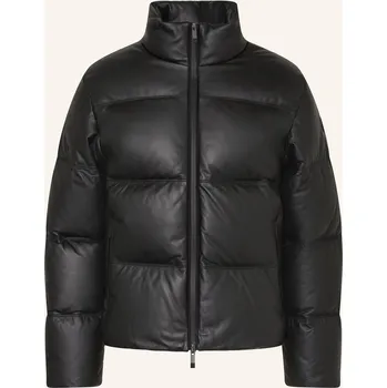 Moncler Pánská Péřová Bunda Ligont Z Kůže, černá, 52